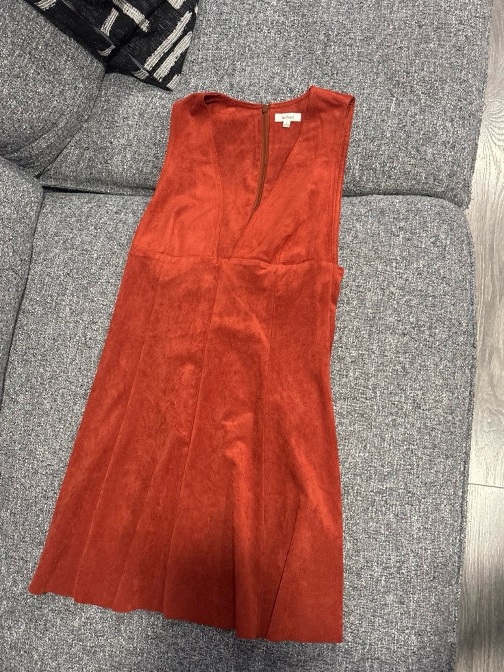 Wilfred Rust Orange Suede Mini Dress
